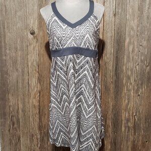 Zeroxposur XL Women's Dress Gray White Racerback Sleeveless Jersey Knit Stretch